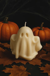 Bougie fantôme artisanale en cire végétale, fabriquée en France