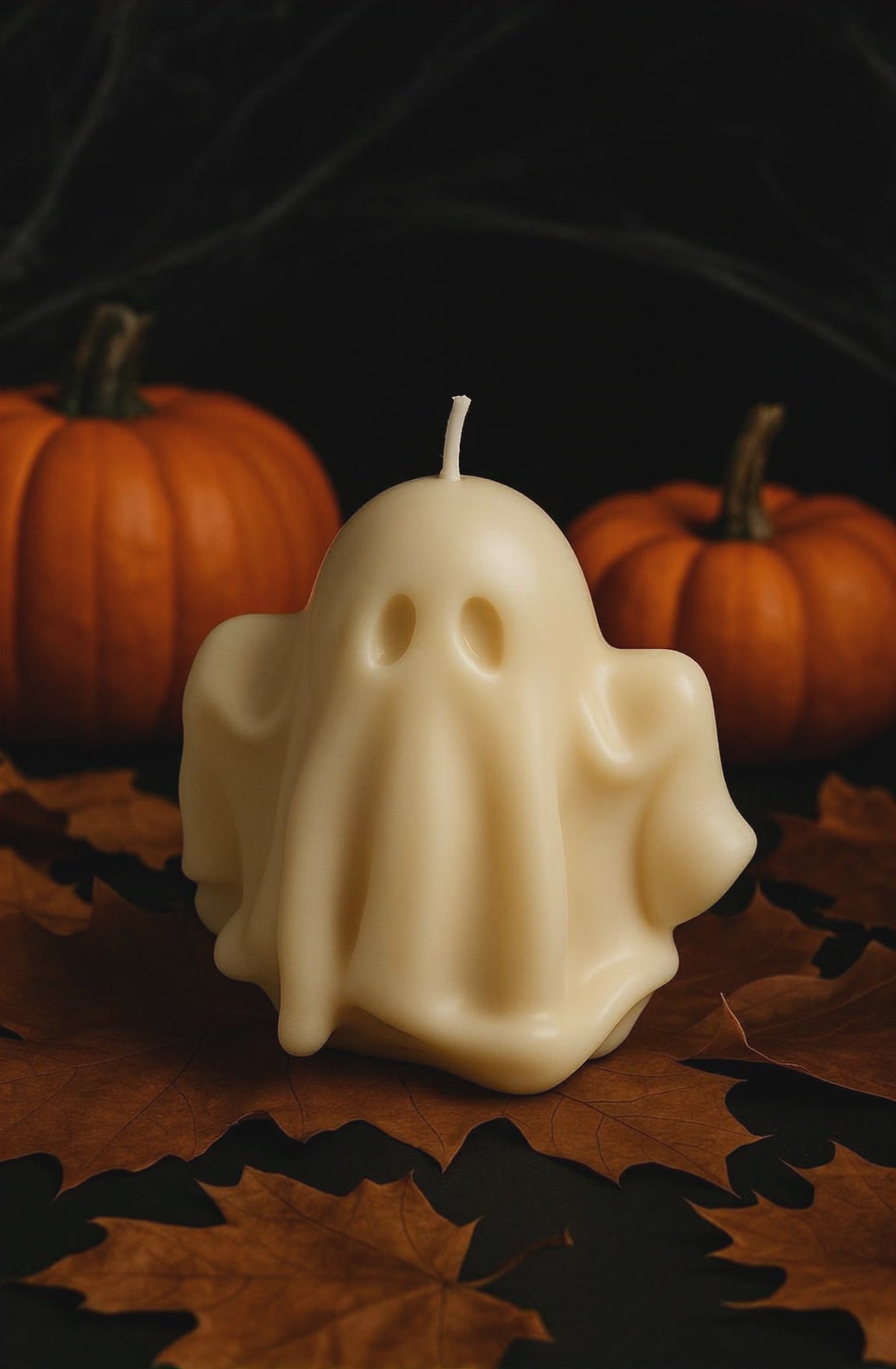 Bougie fantôme artisanale en cire végétale, fabriquée en France