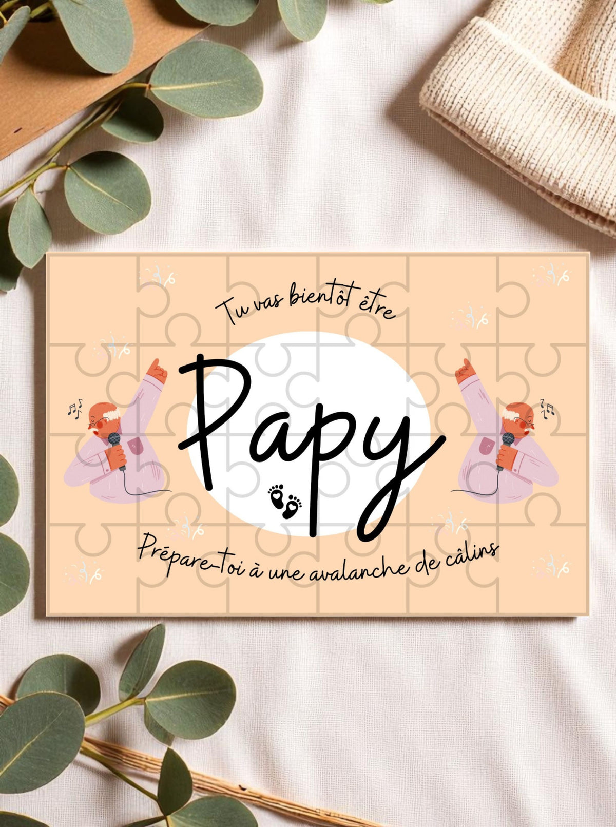 Puzzle / carte annonce grossesse en bois personnalisé, annonce grand-parents - France Puzzle / carte annonce grossesse en bois personnalisé, annonce grand-parents - France