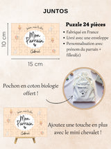 Puzzle prénom parrain et bébé pour annonce originale