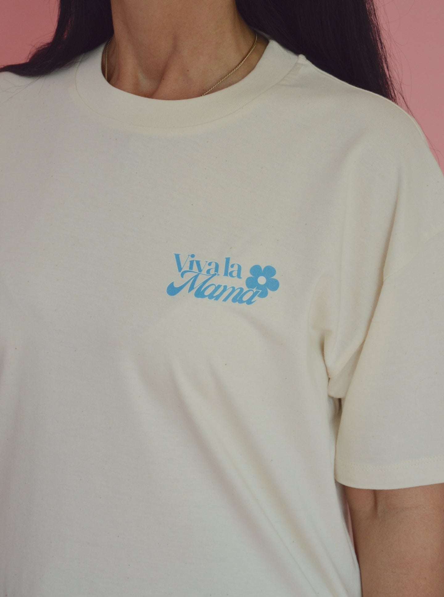 T-shirt Maman "Viva la Mama" en coton biologique - Bleu - JUNTOS