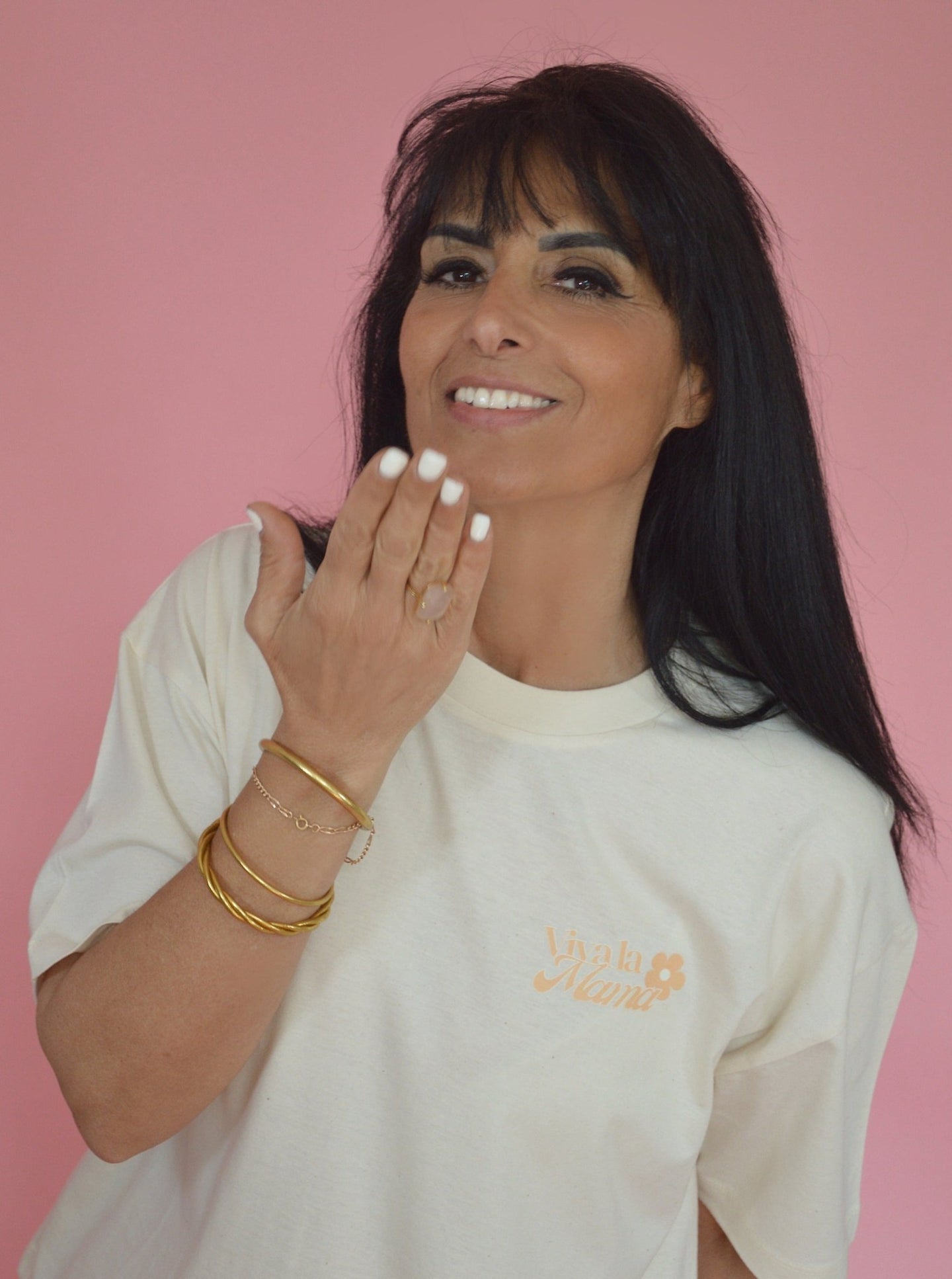 T-shirt Maman "Viva la Mama" en coton biologique - Orange - JUNTOS