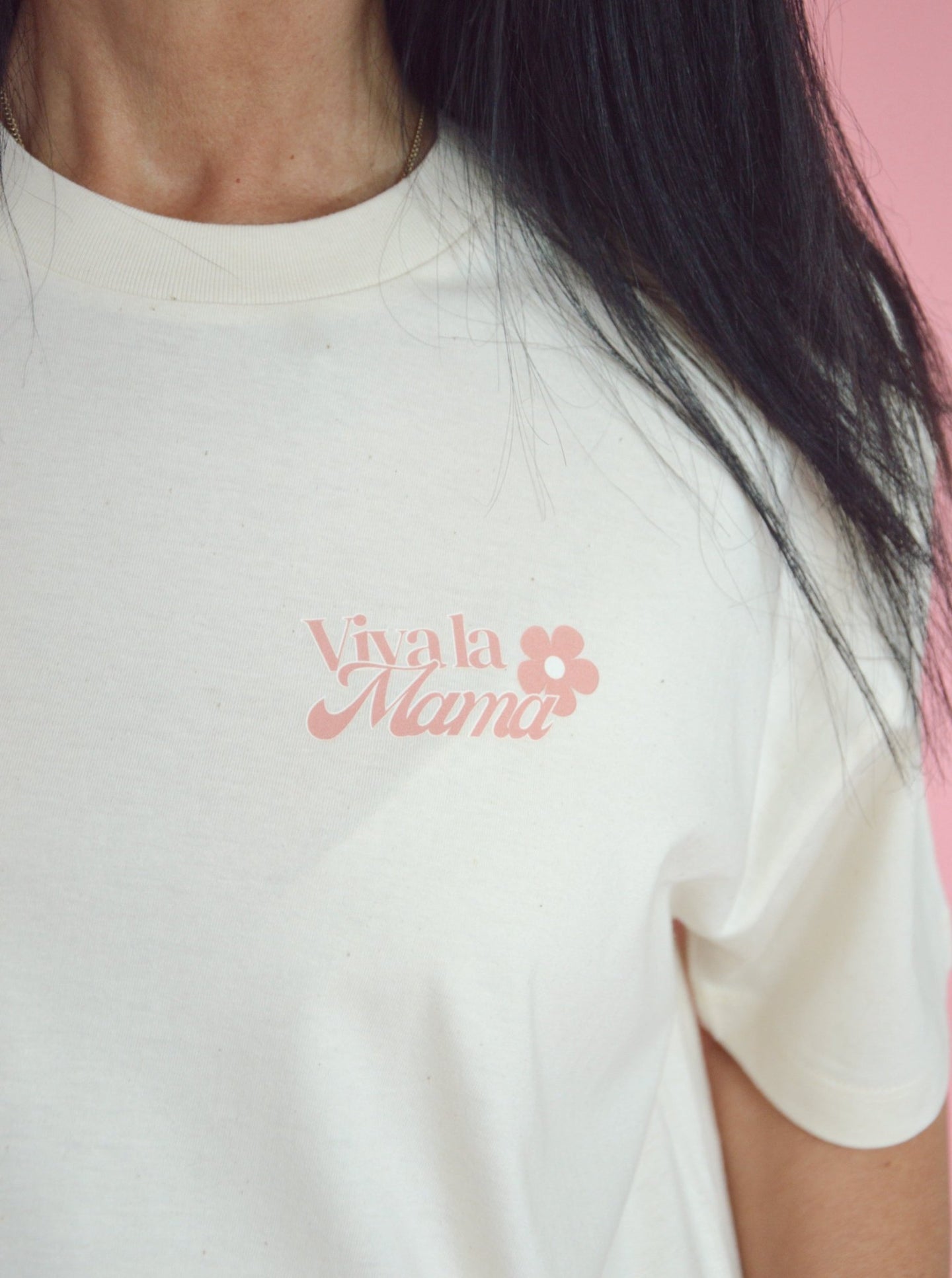 T-shirt Maman "Viva la Mama" en coton biologique - Rose - JUNTOS