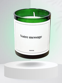 Bougie parfumée – Message personnalisé – Pot vert réutilisable 30CL